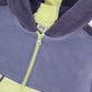 French Terry Hooded Cardigan Blue And Lime