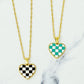 Checkered Heart Necklace