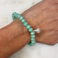 Sea Foam Green Crystal Stretch Bracelet with Moonstone