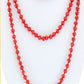 Bright Red Crystal Beaded Necklace
