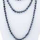 Deep Navy Blue Crystal Beaded Necklace