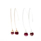 Jill Long Wire Drop Earrings in Ruby