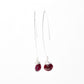 Jill Long Wire Drop Earrings in Ruby
