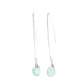 Jill Long Wire Drop Earrings in Chalcedony