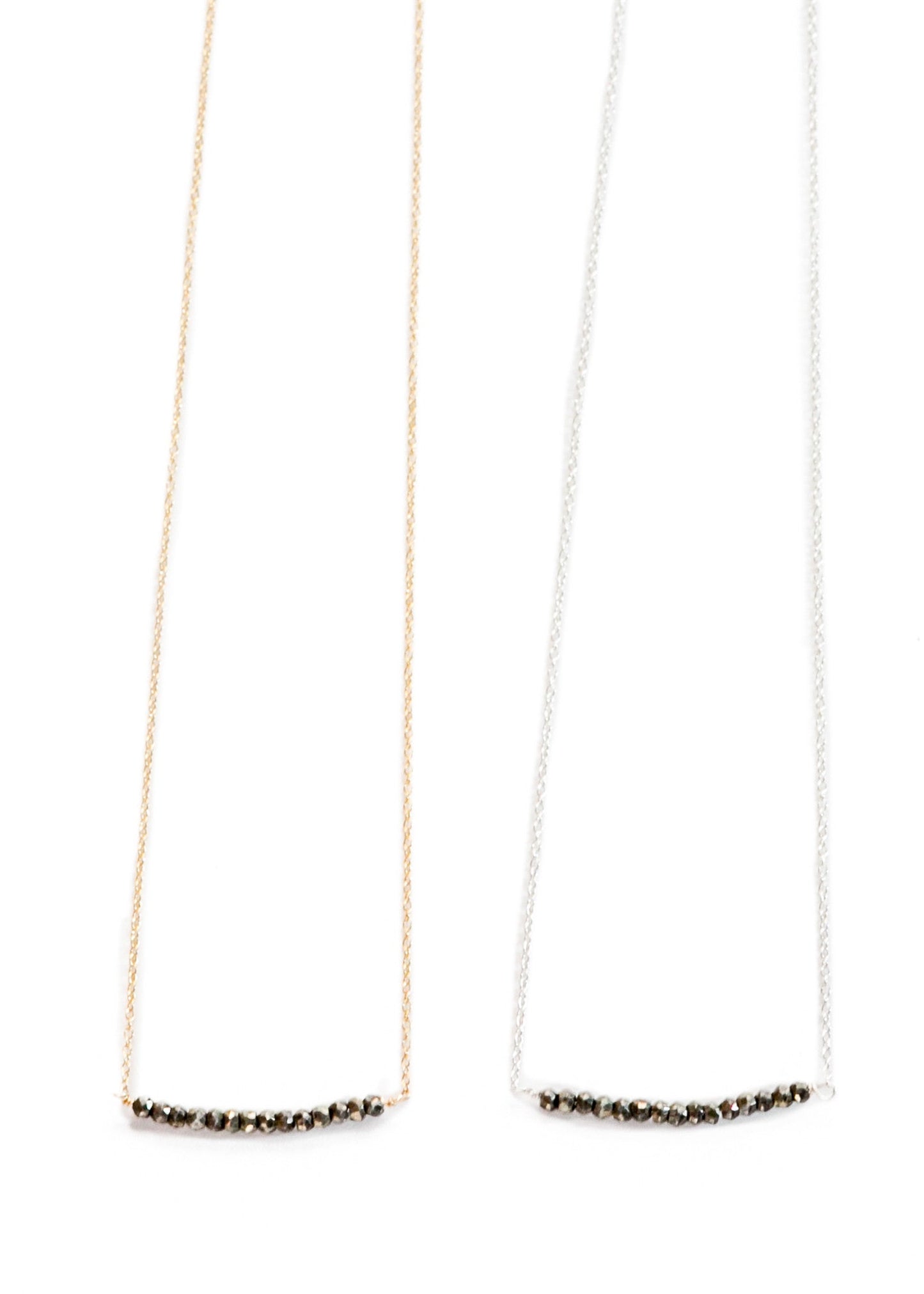 Michelle Bar Necklace in Pyrite