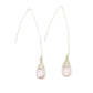 Jill Long Wire Drop Earrings in Rose Quartz