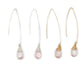 Jill Long Wire Drop Earrings in Rose Quartz