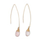 Jill Long Wire Drop Earrings in Rose Quartz