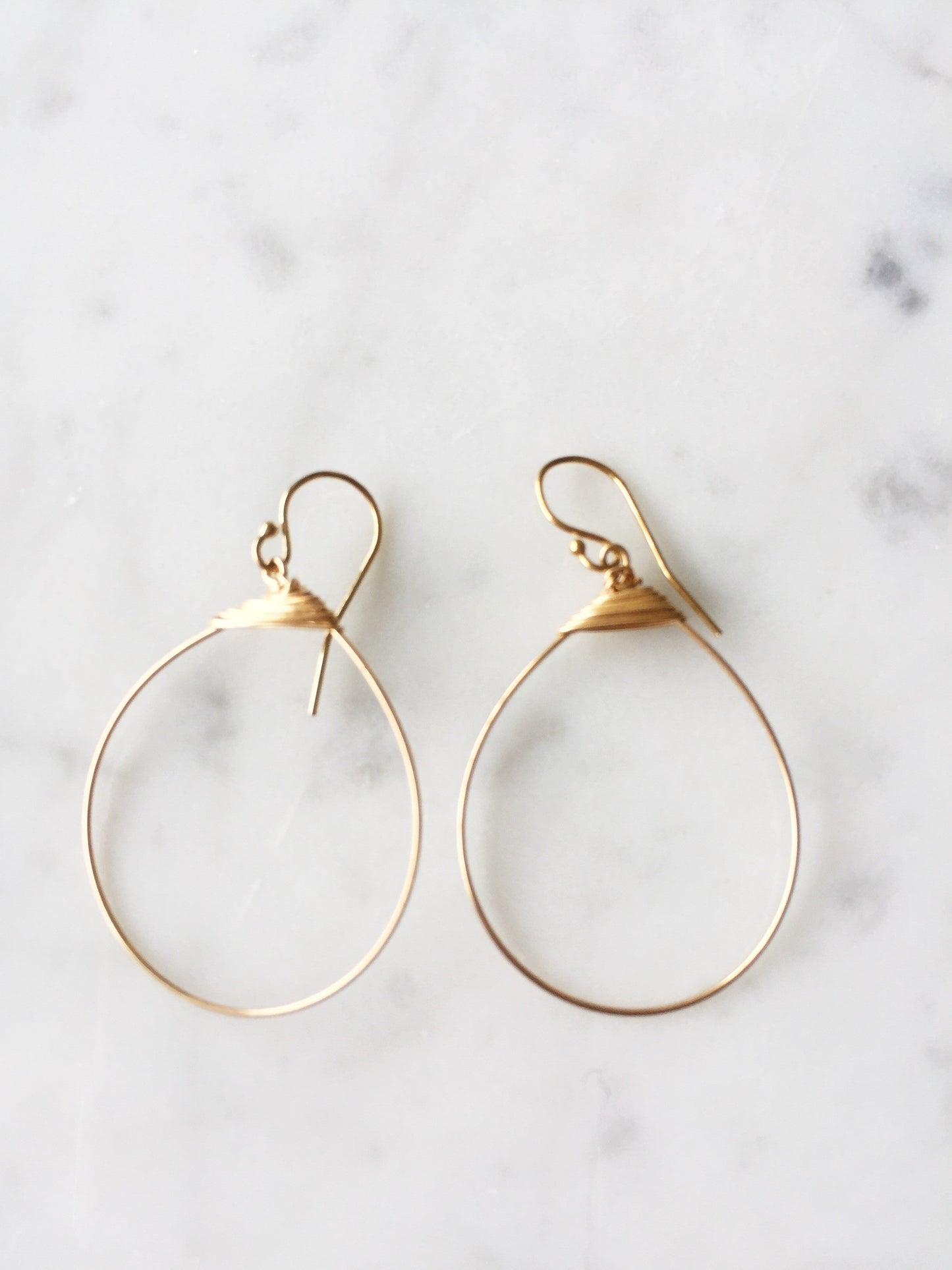 Small Featherweight Hoop Earring in Gold with Gold Wrap