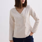 Fitted Cotton Tweed Jacket in Cream