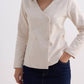 Fitted Cotton Tweed Jacket in Cream