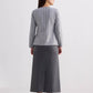 Fitted Cotton Tweed Jacket in Grey