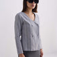 Fitted Cotton Tweed Jacket in Grey