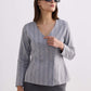 Fitted Cotton Tweed Jacket in Grey