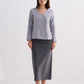 Fitted Cotton Tweed Jacket in Grey