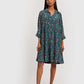 Flowey Shirt Dress in Dark Green