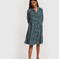 Flowey Shirt Dress in Dark Green