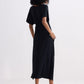 Flowy A-Line Maxi Dress with Side Slits in Black