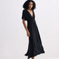 Flowy A-Line Maxi Dress with Side Slits in Black