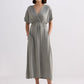 Flowy A-Line Maxi Dress with Side Slits in Light Olive