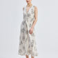 Front Twist Maxi dress in Black Florals