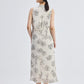 Front Twist Maxi dress in Black Florals