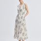 Front Twist Maxi dress in Black Florals