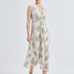 Front Twist Maxi dress in Black Florals