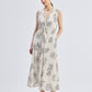Front Twist Maxi dress in Black Florals
