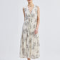 Front Twist Maxi dress in Black Florals