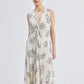 Front Twist Maxi dress in Black Florals