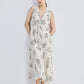 Front Twist Maxi dress in Black Florals
