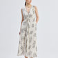 Front Twist Maxi dress in Black Florals