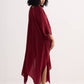 Front Twist Kaftan Dress in Burgundy
