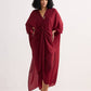 Front Twist Kaftan Dress in Burgundy