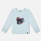 Organic Cotton T-Shirt With Print Light Blue