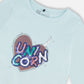 Organic Cotton T-Shirt With Print Light Blue