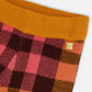 Cropped Wide Leg Pant Plaid Magenta And Brown