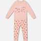 Organic Cotton Two Piece Pajama Set Pink Christmas Cookies