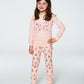 Organic Cotton Two Piece Pajama Set Pink Christmas Cookies