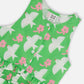 Printed Romper With Frills Green With White And Pink Bird