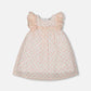 Printed Dress With Frills Pale Pink And Flowers