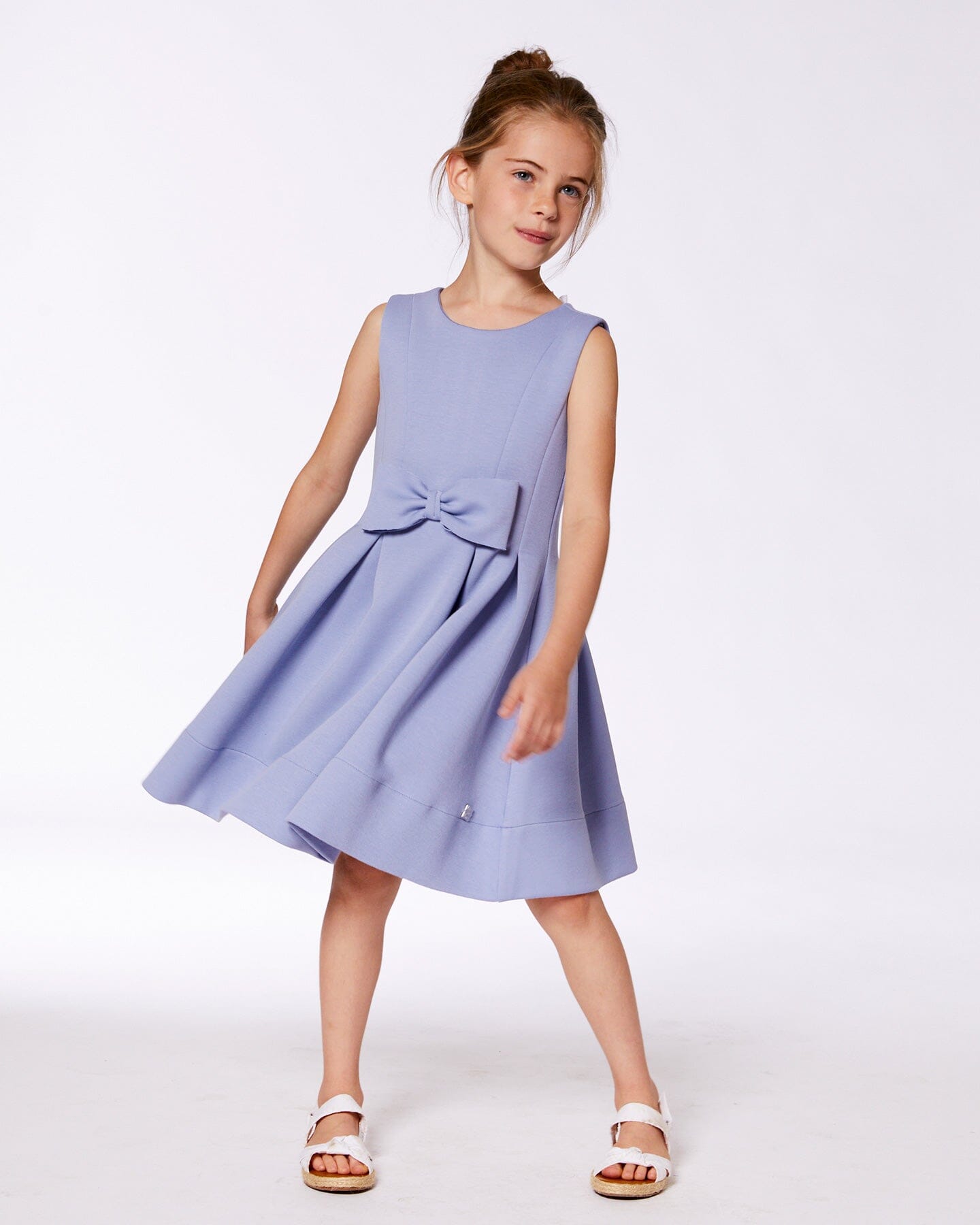 Neoprene Bow Dress Old Blue
