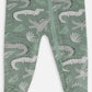 Printed Organic Cotton One-Piece Pajama Light Sage And Gray Crocodile