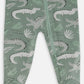 Printed Organic Cotton One-Piece Pajama Light Sage And Gray Crocodile