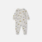 Printed Organic Cotton One-Piece Pajama Off-White And Multi Truck