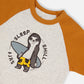 Organic Cotton Two-Piece Short Pajama Set Sloths On Tan And Mottled Background