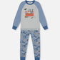 Organic Cotton Long Sleeve Top And Pants Two-Piece Pajama Set Tools On Bluish Gray Background