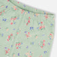 Organic Cotton Two-Piece Short Pajama Set Small Pink And Blue Flowers On Light Sage