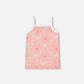 Printed Organic Cotton Tank Top Pink And Blue Butterflies On Old Pink